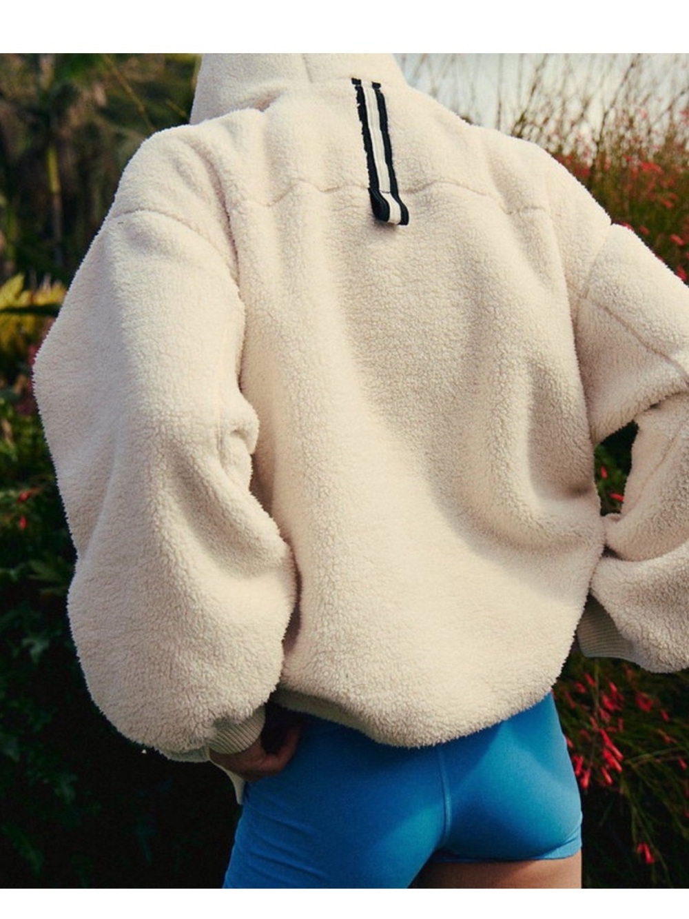 Last 1!💗 NWT Free People x FP Movement Scout It Out Fleece Pullover Ivory - Picture 7 of 10